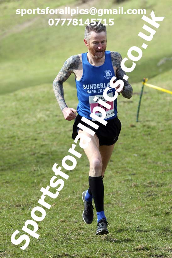 Masters men 2021 NECAA Cross Country Relays, Thornley Farm, Peterlee, Saturday, April 10th. Photo: David T. Hewitson/Sports for All Pics